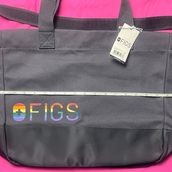 FIGS Laminated Tote Bag in Charcoal - Picture 7 of 11